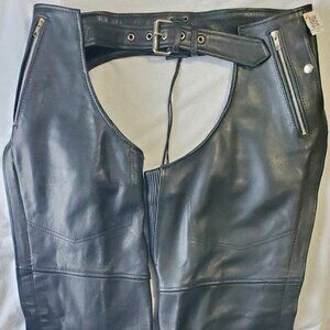 MILWAUKEE LEATHER Diamond,4-Pocket,Thigh Stretch,Motorcycle Riding Chaps- XLarge